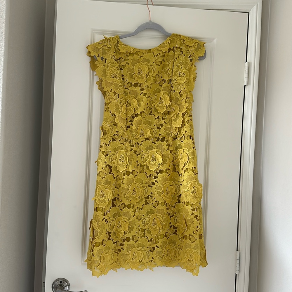Top shop thick yellow lace dress size 8